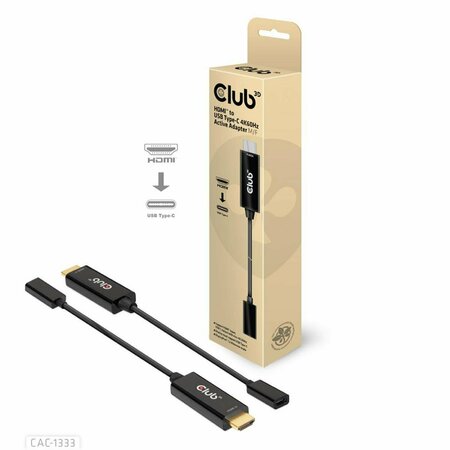CLUB 3D B.V HDMI to USB Type-C 4K60Hz Active Adapter - Male-Female Connector CAC-1333